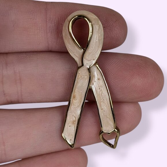 (2/$20) Pink Enamel Swirl Breast Cancer Awareness Pin - Picture 2 of 4